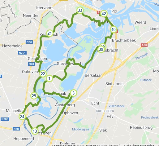 Fietsroute 13 Kastelen rond de Maas